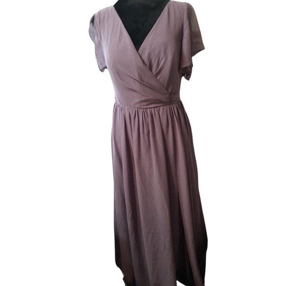 Revelry Elegant Lavender Long Dress Chiffon Size 12 - Picture 2 of 7